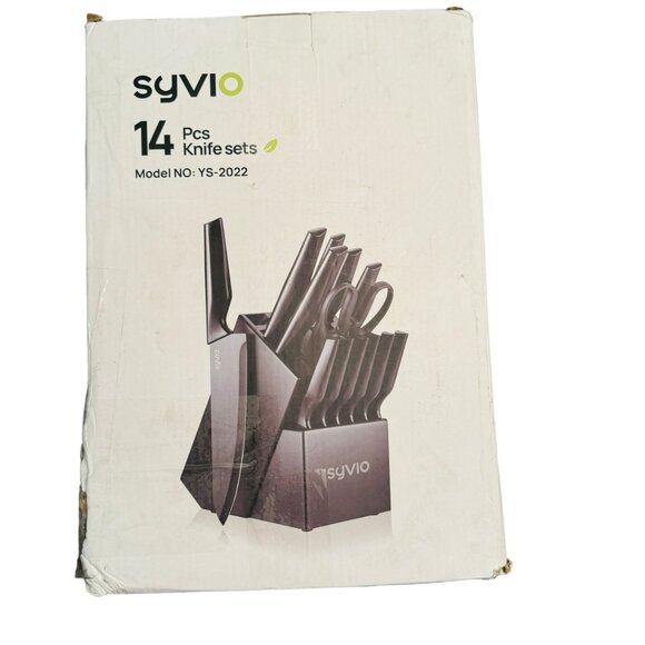 Syvio 14-Piece Knife Set With Block - Picture 1 of 13